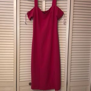 Hot pink cap sleeve dress